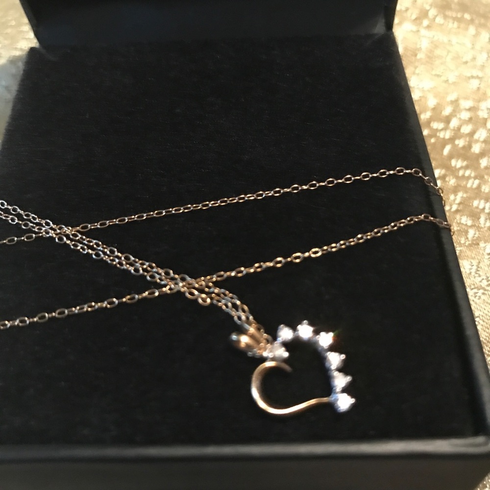 ❤️ 7  Diamonds Heart 14K Solid Gold❤️ - Picture 10 of 11